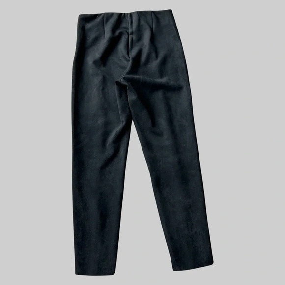 Zara Black Faux Suede Leather  Zip Ankle Pants - Picture 11 of 12